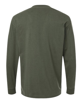 Pretreated American Apparel 9410 Unisex Super Heavyweight Long Sleeve Pocket Tee - Lieutenant - Back