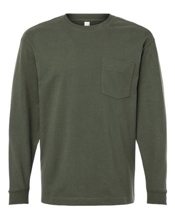 Pretreated American Apparel 9410 Unisex Super Heavyweight Long Sleeve Pocket Tee - Lieutenant