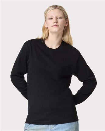 Pretreated American Apparel 9410 Unisex Super Heavyweight Long Sleeve Pocket Tee - Lifestyle