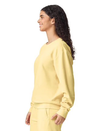 Pretreated Comfort Colors 1466 Lightweight Adult Crewneck Sweatshirt - Butter - Side