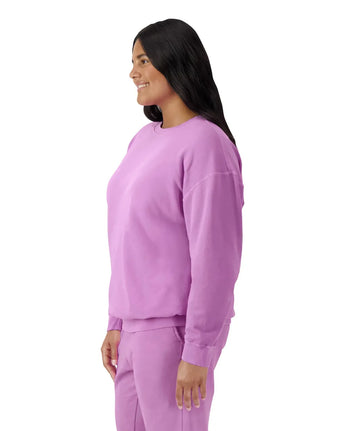 Pretreated Comfort Colors 1466 Lightweight Adult Crewneck Sweatshirt - Neon Violet - Side