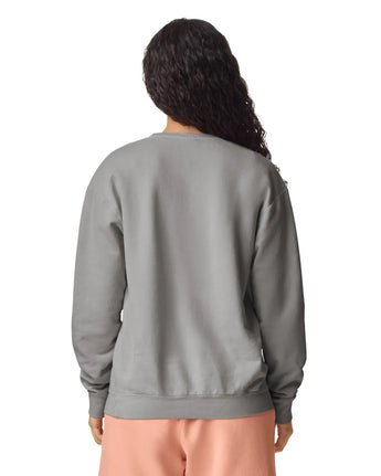 Pretreated Comfort Colors 1466 Lightweight Adult Crewneck Sweatshirt - Grey - Back