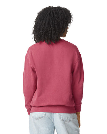 Pretreated Comfort Colors 1466 Lightweight Adult Crewneck Sweatshirt - Crimson - Back