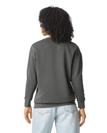 Pretreated Comfort Colors 1466 Lightweight Adult Crewneck Sweatshirt - Pepper - Back