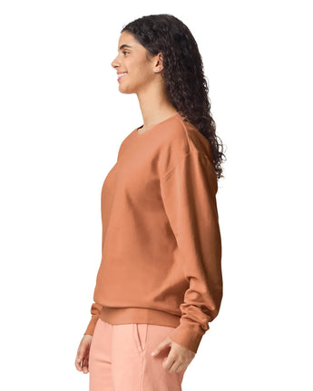 Pretreated Comfort Colors 1466 Lightweight Adult Crewneck Sweatshirt - Yam - Side