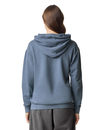 Pretreated Comfort Colors 1467 Lightweight Adult Hooded Sweatshirt - Blue Jean - Back