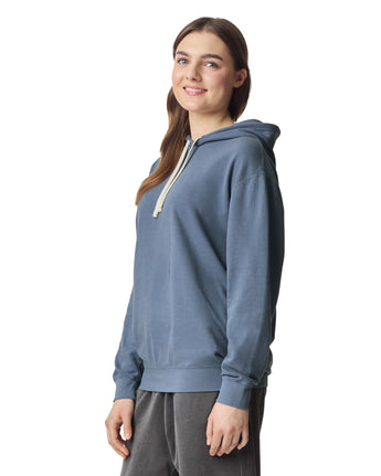 Pretreated Comfort Colors 1467 Lightweight Adult Hooded Sweatshirt - Blue Jean - Side