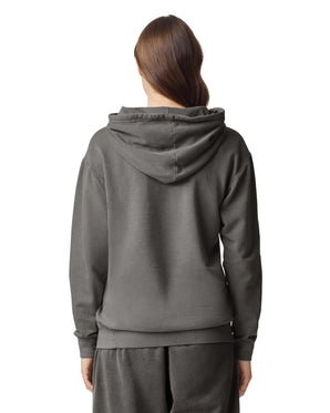Pretreated Comfort Colors 1467 Lightweight Adult Hooded Sweatshirt - Pepper - Back