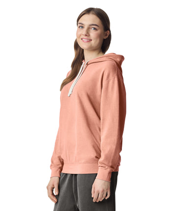 Pretreated Comfort Colors 1467 Lightweight Adult Hooded Sweatshirt - Peachy - Side