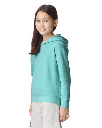Pretreated Comfort Colors 1467Y Lightweight Youth Hooded Sweatshirt - Chalky Mint - Side