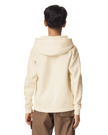 Pretreated Comfort Colors 1467Y Lightweight Youth Hooded Sweatshirt - Ivory - Back