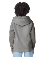Pretreated Comfort Colors 1467Y Lightweight Youth Hooded Sweatshirt - Grey - Back