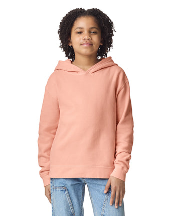 Pretreated Comfort Colors 1467Y Lightweight Youth Hooded Sweatshirt - Peachy