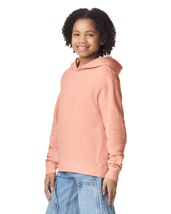 Pretreated Comfort Colors 1467Y Lightweight Youth Hooded Sweatshirt - Peachy - Side