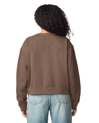 Pretreated Comfort Colors 1566L Women's Mid-Length Crewneck Sweatshirt - Espresso - Back