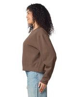 Pretreated Comfort Colors 1566L Women's Mid-Length Crewneck Sweatshirt - Espresso - Side