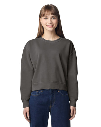 Pretreated Comfort Colors 1566L Women's Mid-Length Crewneck Sweatshirt - Pepper