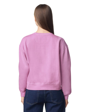 Pretreated Comfort Colors 1566L Women's Mid-Length Crewneck Sweatshirt - Rose Quartz - Back