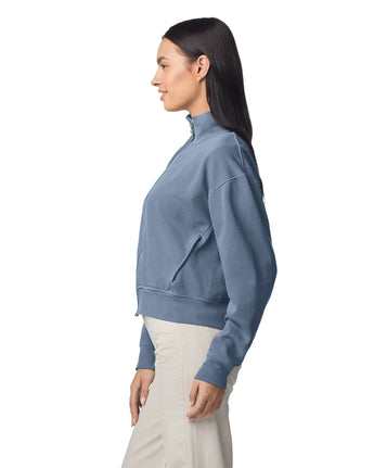 Pretreated Comfort Colors 1570L Women's Full Zip Jacket - Blue Jean - Side