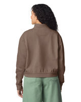 Pretreated Comfort Colors 1580L Women's Mid-Length 1/4 Zip Sweatshirt - Espresso - Back
