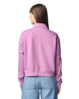 Pretreated Comfort Colors 1580L Women's Mid-Length 1/4 Zip Sweatshirt - Rose Quartz - Back