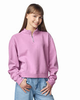 Pretreated Comfort Colors 1580L Women's Mid-Length 1/4 Zip Sweatshirt - Rose Quartz