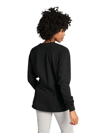 Pretreated Comfort Colors 4410 Heavyweight Adult Long Sleeve Pocket T-Shirt - Black - Back