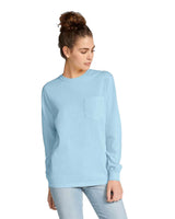 Pretreated Comfort Colors 4410 Heavyweight Adult Long Sleeve Pocket T-Shirt - Chambray