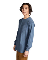Pretreated Comfort Colors 4410 Heavyweight Adult Long Sleeve Pocket T-Shirt - Denim - Side