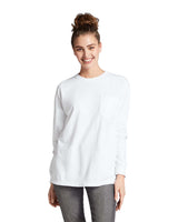Pretreated Comfort Colors 4410 Heavyweight Adult Long Sleeve Pocket T-Shirt - White