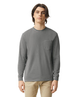 Pretreated Comfort Colors 4410 Heavyweight Adult Long Sleeve Pocket T-Shirt - Grey