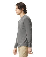 Pretreated Comfort Colors 4410 Heavyweight Adult Long Sleeve Pocket T-Shirt - Grey - Side