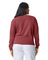 Pretreated Comfort Colors 4410 Heavyweight Adult Long Sleeve Pocket T-Shirt - Crimson - Back