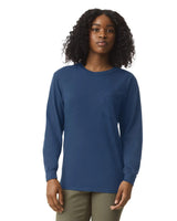 Pretreated Comfort Colors 4410 Heavyweight Adult Long Sleeve Pocket T-Shirt - Midnight
