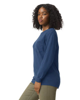 Pretreated Comfort Colors 4410 Heavyweight Adult Long Sleeve Pocket T-Shirt - Midnight - Side