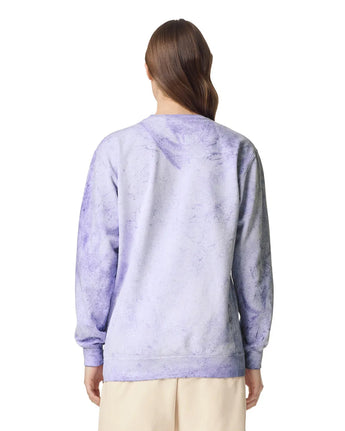 Pretreated Comfort Colors 1545 Color Blast Adult Crewneck Sweatshirt - Amethyst - Back
