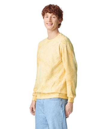 Pretreated Comfort Colors 1545 Color Blast Adult Crewneck Sweatshirt - Citrine - Side
