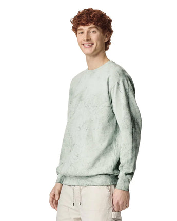 Pretreated Comfort Colors 1545 Color Blast Adult Crewneck Sweatshirt - Fern - Side