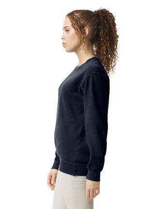 Pretreated Comfort Colors 1566 Adult Crewneck Sweatshirt - True Navy - Side