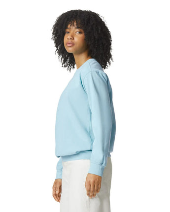 Pretreated Comfort Colors 1566 Adult Crewneck Sweatshirt - Chambray - Side