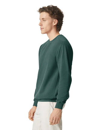 Pretreated Comfort Colors 1566 Adult Crewneck Sweatshirt - Blue Spruce - Side