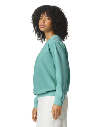 Pretreated Comfort Colors 1566 Adult Crewneck Sweatshirt - Chalky Mint - Side