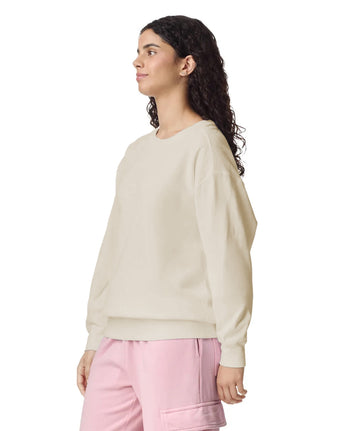 Pretreated Comfort Colors 1566 Adult Crewneck Sweatshirt - Ivory - Side