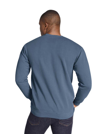 Pretreated Comfort Colors 1566 Adult Crewneck Sweatshirt - Denim - Back