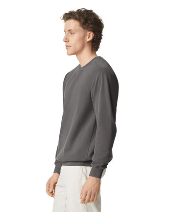 Pretreated Comfort Colors 1566 Adult Crewneck Sweatshirt - Grey - Side