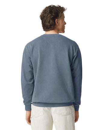 Pretreated Comfort Colors 1566 Adult Crewneck Sweatshirt - Blue Jean - Back