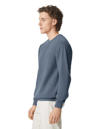 Pretreated Comfort Colors 1566 Adult Crewneck Sweatshirt - Blue Jean - Side