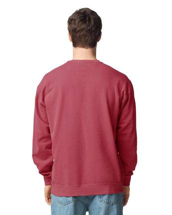 Pretreated Comfort Colors 1566 Adult Crewneck Sweatshirt - Crimson - Back