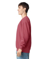 Pretreated Comfort Colors 1566 Adult Crewneck Sweatshirt - Crimson - Side
