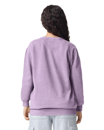 Pretreated Comfort Colors 1566 Adult Crewneck Sweatshirt - Orchid - Back